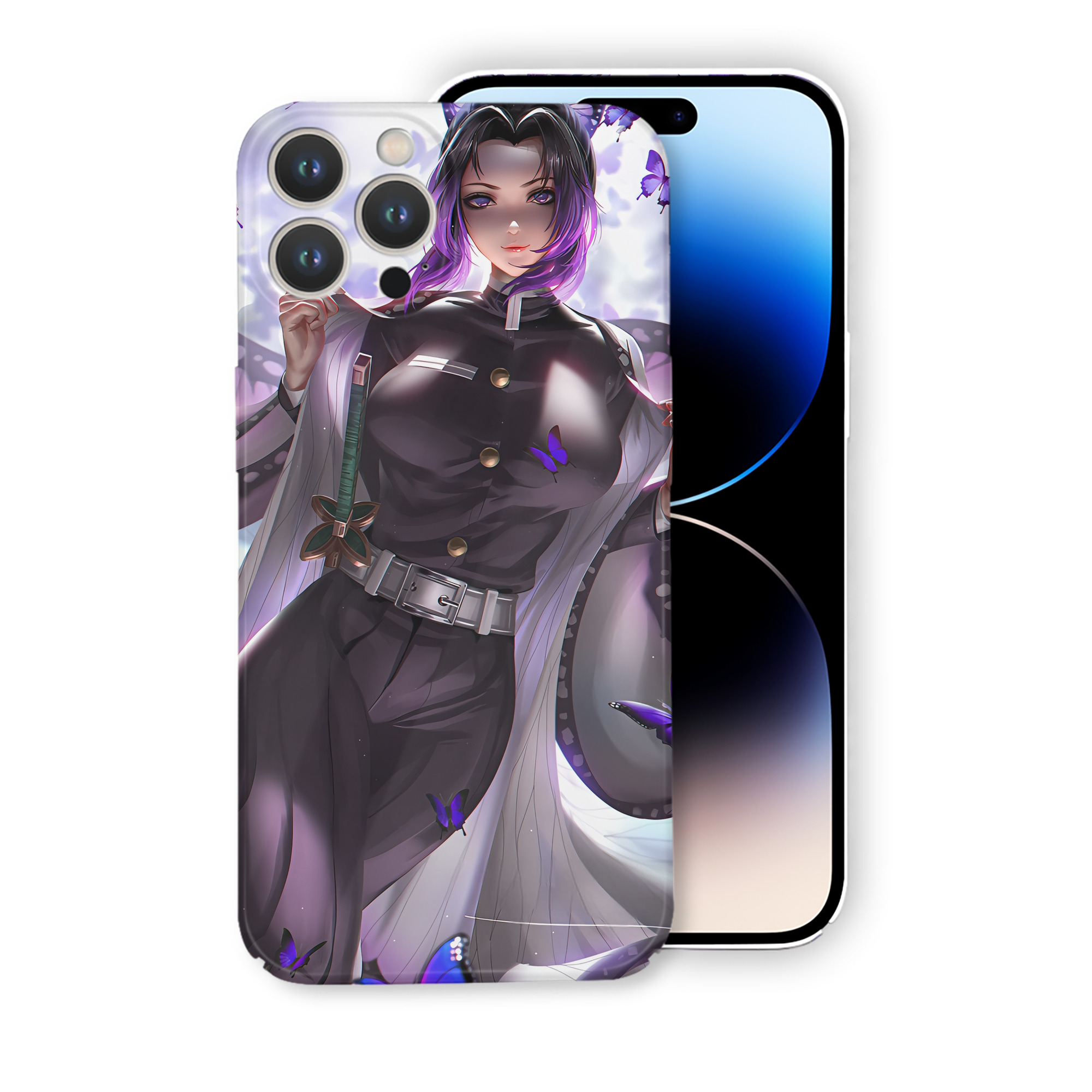 （画像用） 鬼滅の刃（きめつのやいば）蟲柱-胡蝶 しのぶ／こちょう しのぶ Kochou Shinobu 【iPhone 14シリーズ対応】ハードケース
